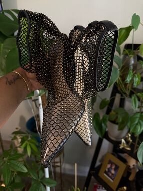Vince Camuto Mesh Rhinestone Bootie